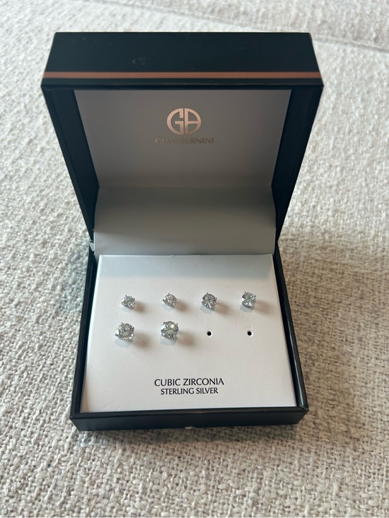 Giani Bernini Jewelry - Giani Bernini Sterling Silver Cubic Zirconia Stud Earring Set (One pair missing)
